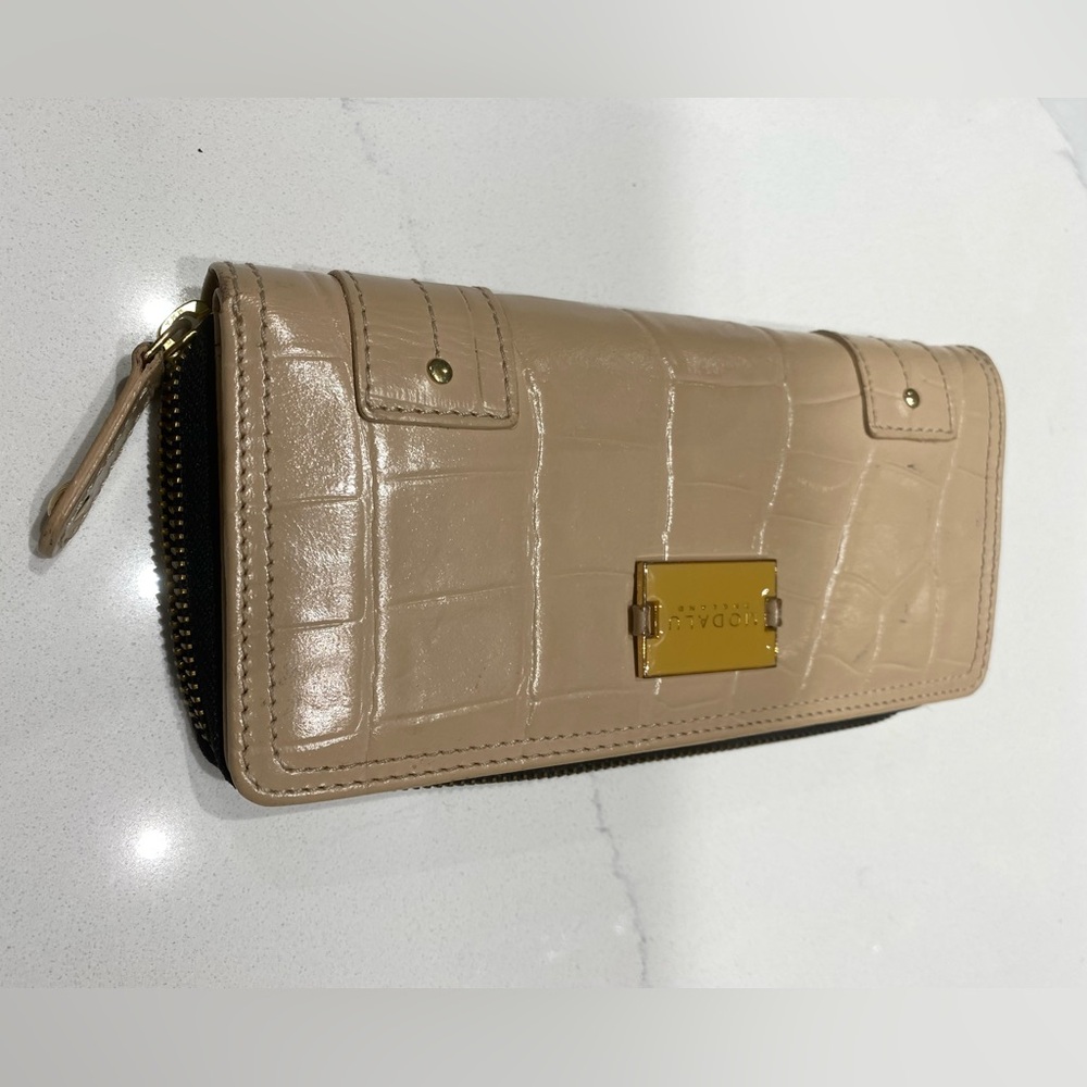 Modalu England Tan and Gold Structured Leather Wallet